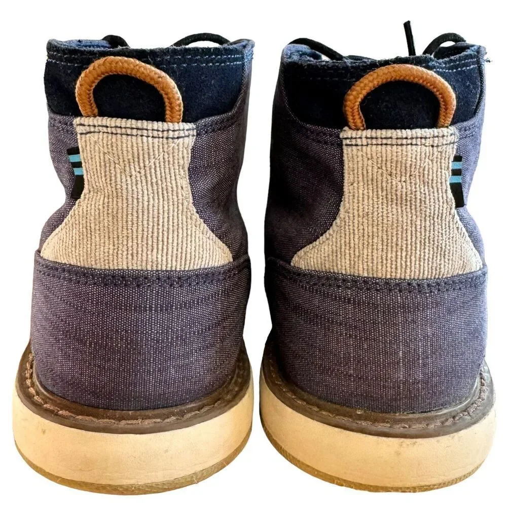 Toms Mens Navi Chukka Boots Blue Ankle Lace Up Breathable Casual Flat Heel 10.5